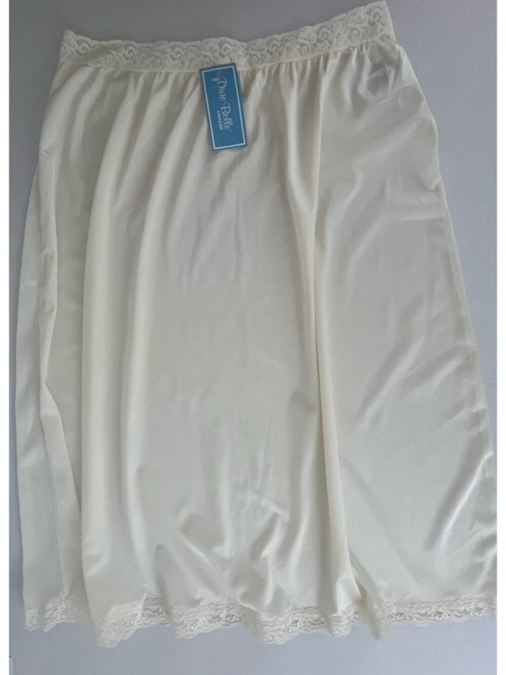 Vintage Dixie Belle Women's 1X Half Slip Ivory Stretch Lace Waistband 6513 NWT